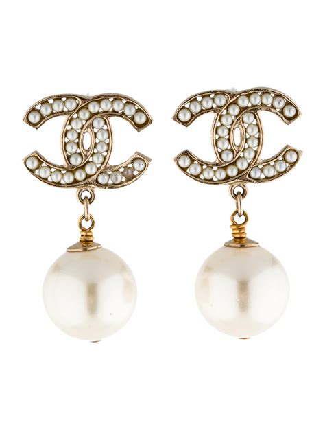 chanel clip earrings with pearl|Chanel earrings for cheap outlet.